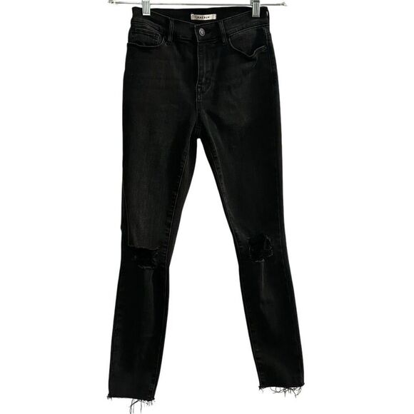 PacSun Denim - PacSun Women's High Rise Jegging Jeans Black Distressed Size 24